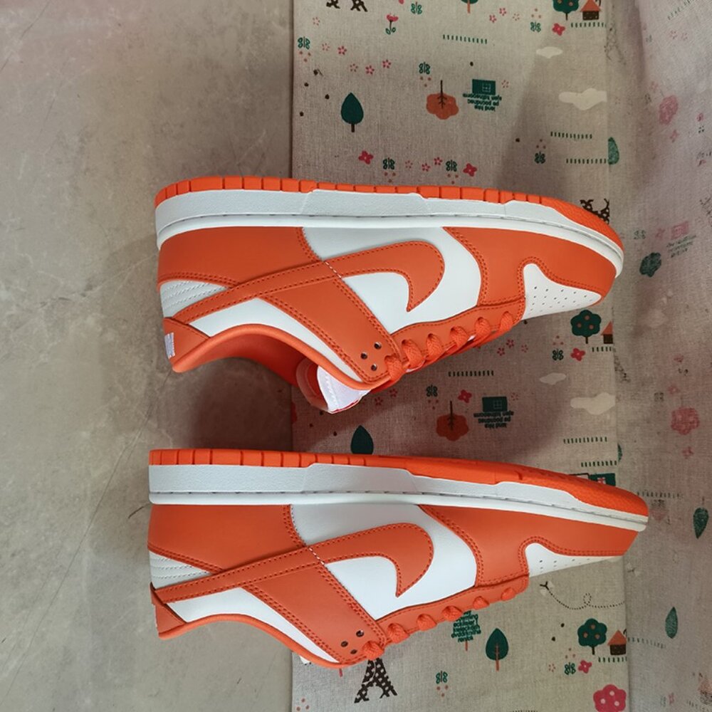 White And Orange Nike Dunk Low Sneakers - Picture 3 of 7
